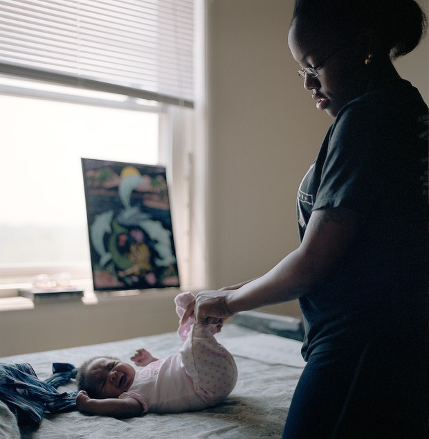 Christina McFarlane, seventeen, with her daughter Mariyah.