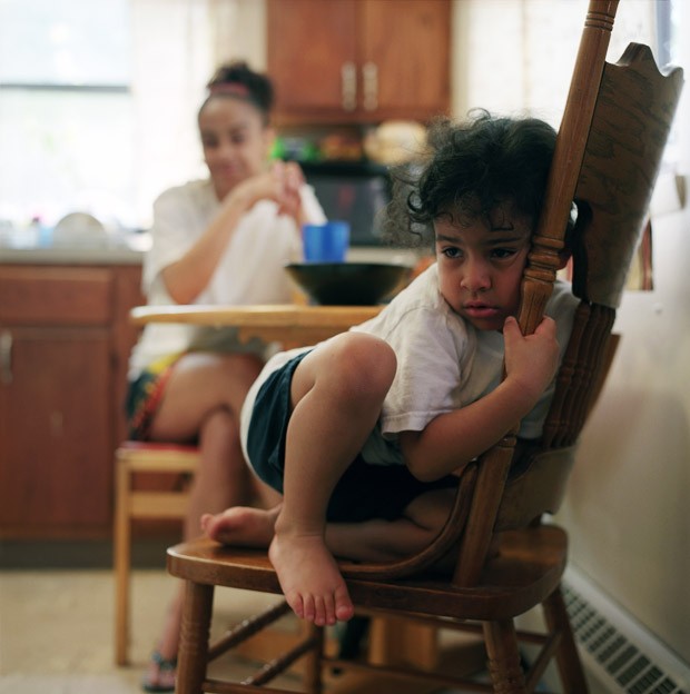 Desiree Amador, twenty-three, with her son Marcus.