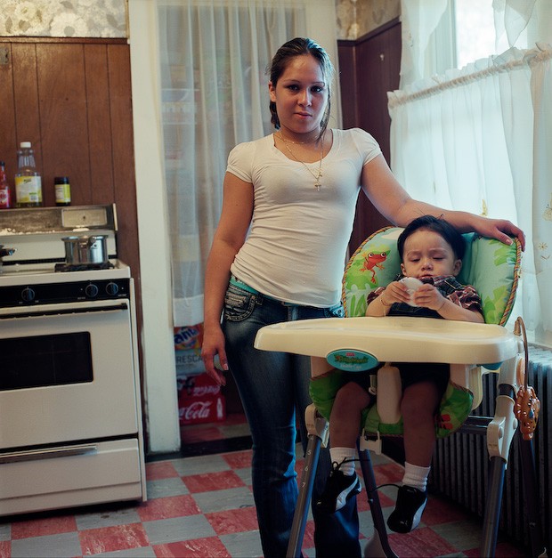 Xiomara La Paz, seventeen, with her son Edwin.